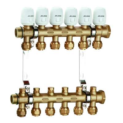 F614 Forging  Brass water Manifold Valve for Heating  HVAC System